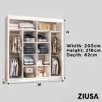 CHICAGO Wardrobe - Modern Sliding Door Wardrobe With Hanging Rail For Bedroom by ZIUSA - Image 34