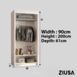 CHICAGO Wardrobe - Modern Sliding Door Wardrobe With Hanging Rail For Bedroom by ZIUSA - Image 29