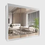 CHICAGO Wardrobe - Modern Sliding Door Wardrobe With Hanging Rail For Bedroom by ZIUSA - Image 8
