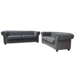 CHESTERFIELD SOFA-3+2 Seater Grey Colour - ZIUSA
