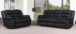 ZIUSA ROMA SOFA-3, 2 Seater & Corner,Black and Grey Leather Recliner Sofa - Image 6