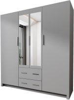Wardrobe - Hinged Four Door Modern Wardrobe for Bedroom/Home Office with Drawers - BOBBY - Image 3