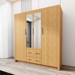 Wardrobe - Hinged Four Door Modern Wardrobe for Bedroom/Home Office with Drawers - BOBBY - Image 6