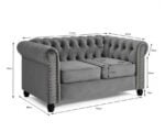 CHESTERFIELD SOFA-3+2 Seater Grey Colour - ZIUSA - Image 8