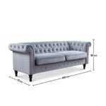 CHESTERFIELD SOFA-3+2 Seater Grey Colour - ZIUSA - Image 9