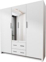 Wardrobe - Hinged Four Door Modern Wardrobe for Bedroom/Home Office with Drawers - BOBBY - Image 7