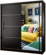 Wardrobe - Modern Sliding Door Wardrobe With Hanging Rail For Bedroom - Indiana - Image 2