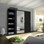 Wardrobe - Modern 3 Door Stylish Sliding Mirror Wardrobe with Drawers and Hanging Rail - Ibaraki - Image 4