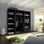 Wardrobe - Modern 3 Door Stylish Sliding Mirror Wardrobe with Drawers and Hanging Rail - Ibaraki - Image 5