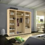 Wardrobe - Modern 3 Door Stylish Sliding Mirror Wardrobe with Drawers and Hanging Rail - Ibaraki - Image 13