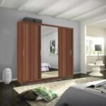 Wardrobe - Modern 3 Door Stylish Sliding Mirror Wardrobe with Drawers and Hanging Rail - Ibaraki - Image 15