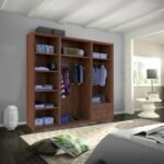 Wardrobe - Modern 3 Door Stylish Sliding Mirror Wardrobe with Drawers and Hanging Rail - Ibaraki - Image 17