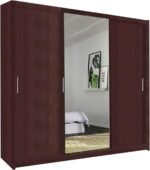 Wardrobe - Modern 3 Door Stylish Sliding Mirror Wardrobe with Drawers and Hanging Rail - Ibaraki - Image 18