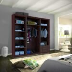 Wardrobe - Modern 3 Door Stylish Sliding Mirror Wardrobe with Drawers and Hanging Rail - Ibaraki - Image 21