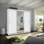 Wardrobe - Modern 3 Door Stylish Sliding Mirror Wardrobe with Drawers and Hanging Rail - Ibaraki - Image 23