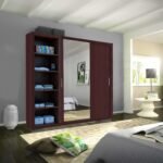 Wardrobe - Modern 3 Door Stylish Sliding Mirror Wardrobe with Drawers and Hanging Rail - Ibaraki - Image 20