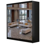 Berlin Free Standing Full Double Mirror Sliding Door Wardrobe - 150cm