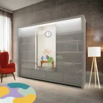 SYCILIA Wardrobe - High Gloss Sliding Door Mirrored Bedroom Wardrobe by ZIUSA - Image 9
