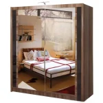 Walnut Wardrobe - Free Standing Full Double Mirror Sliding Door Door Wardrobe by ZIUSA - Image 2