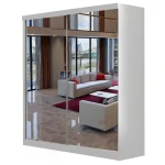 Berlin Wardrobe - Free Standing Full Double Mirror Sliding Door Door Wardrobe - Image 3